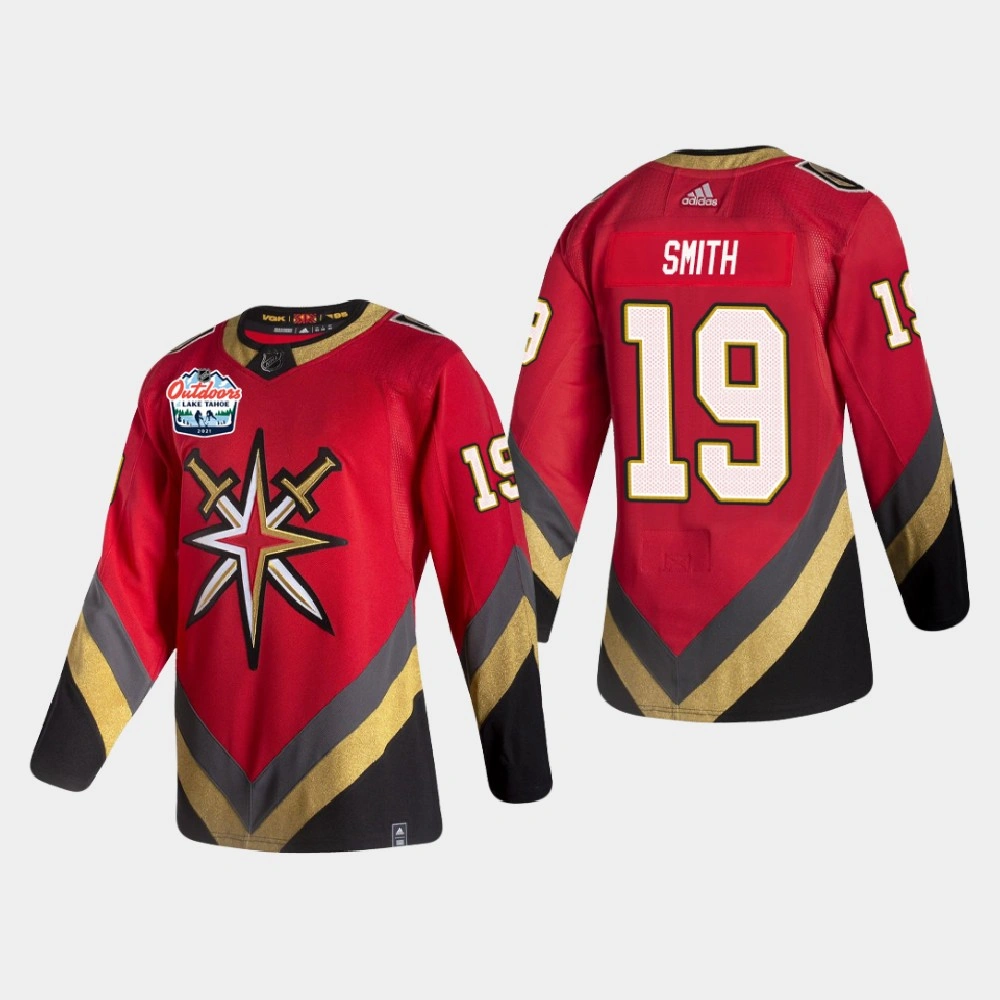 Youth Vegas Golden Knights Reilly Smith #19 2021 Lake Tahoe Outdoor Games Authentic Patch Red Jersey Youth Vegas Golden Knights Reilly Smith #19 2021 Lake Tahoe Outdoor Games Authentic Patch Red Jersey