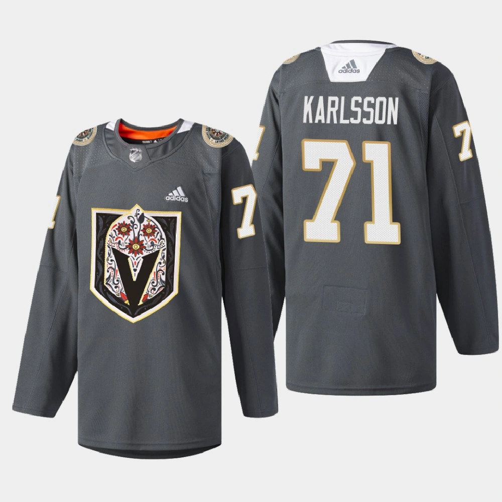 Vegas Golden Knights William Karlsson #71 Latino Heritage Night Black Jersey Vegas Golden Knights William Karlsson #71 Latino Heritage Night Black Jersey