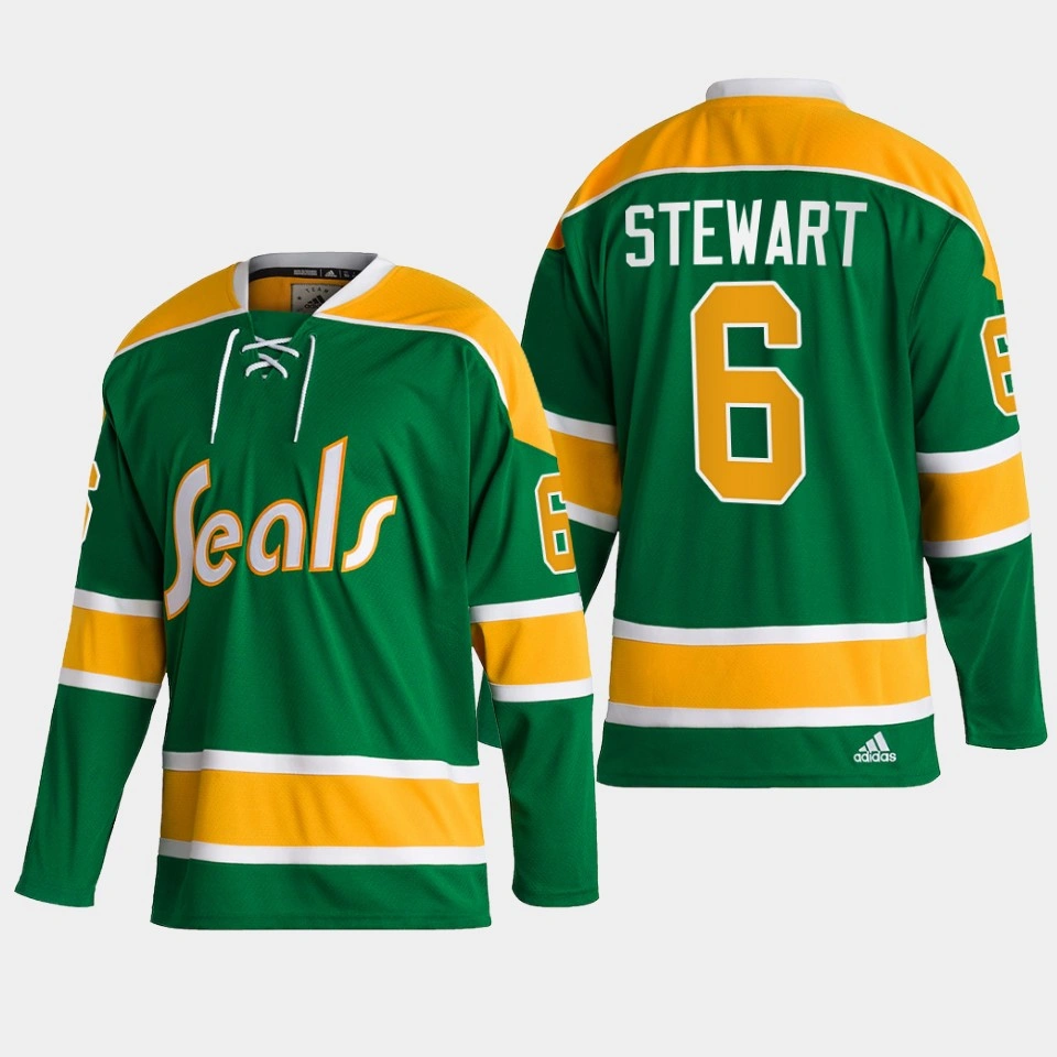 Women's Bob Stewart California Golden Seals #6 Green Reverse Retro 2.0 Jersey 2022-23 Authentic