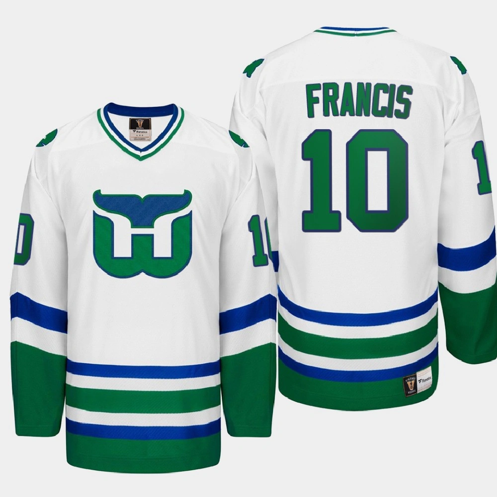 Hartford Whalers Ron Francis #10 Heritage Throwback White Jersey