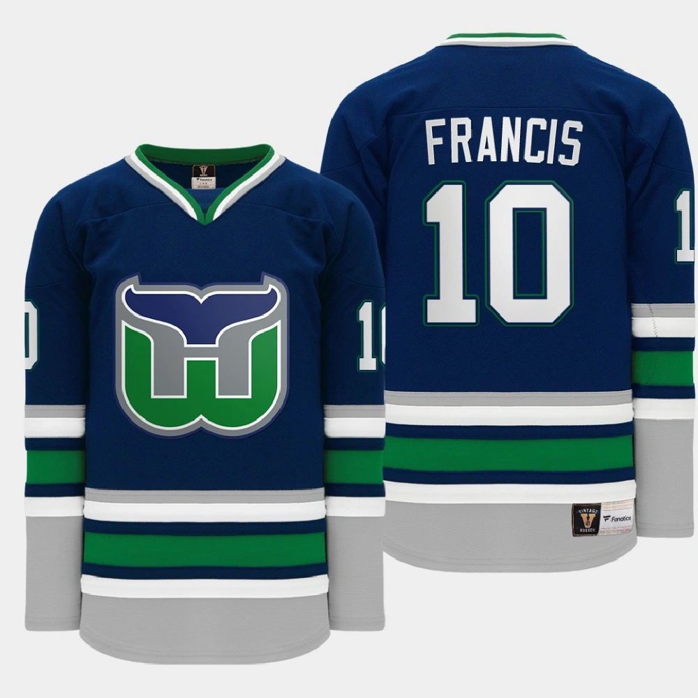 Hartford Whalers Ron Francis #10 Heritage Throwback Night Navy Jersey
