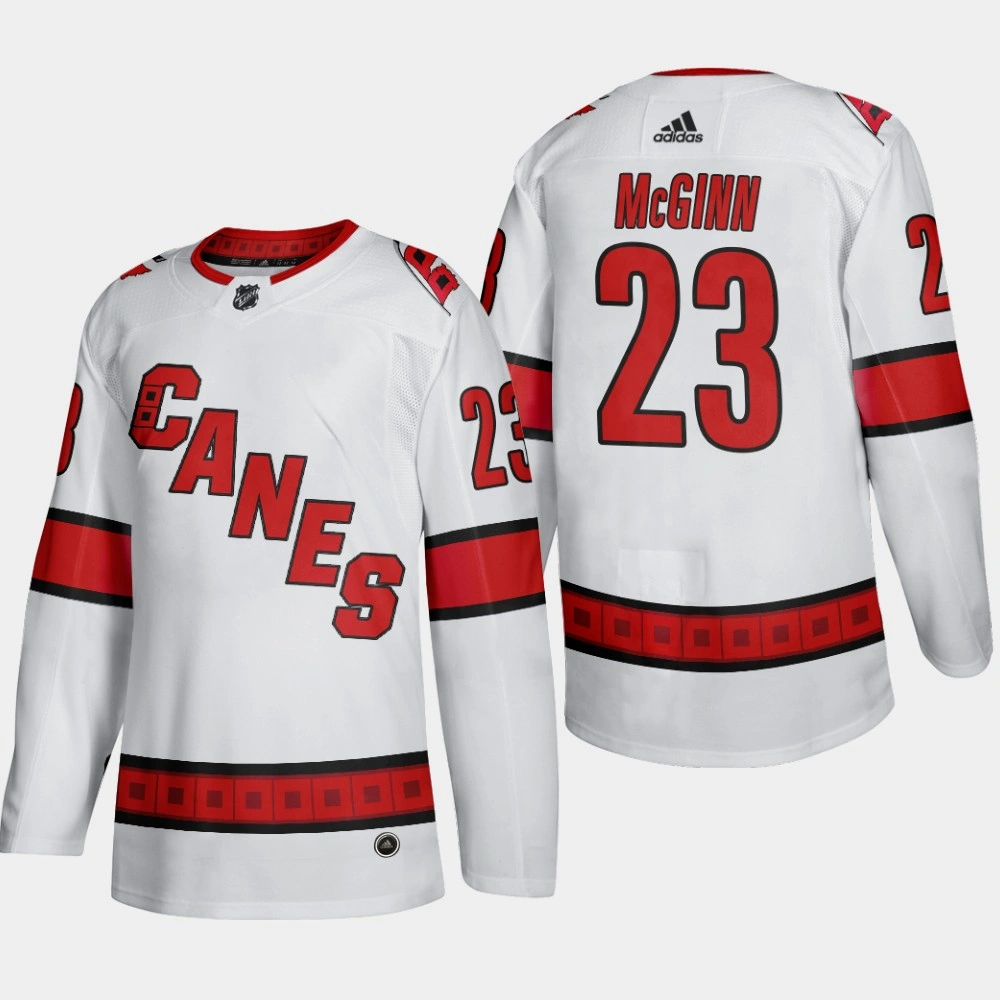 Hurricanes Brock McGinn #23 2019-20 Away Authentic White Player Jersey