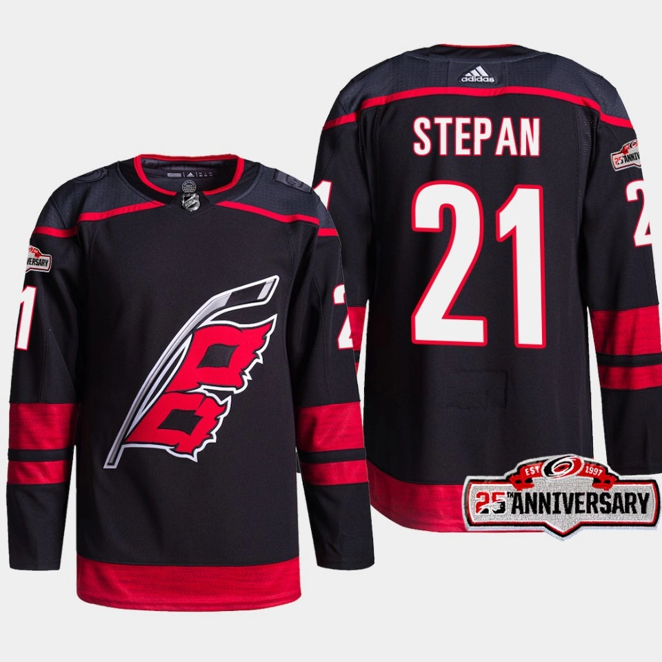 Derek Stepan #21 Carolina Hurricanes Black Jersey Authentic Alternate
