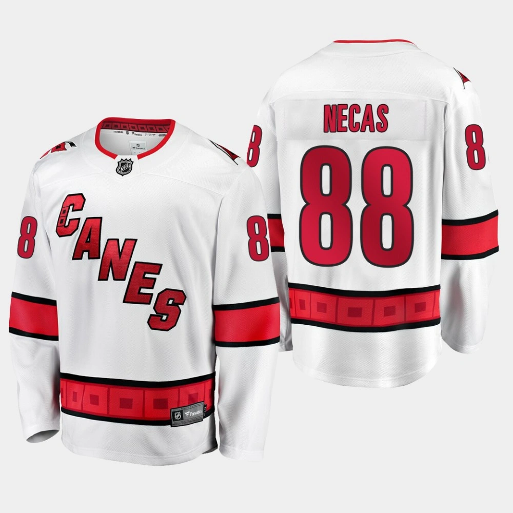 Hurricanes Martin Necas #88 2019-20 Away Premier Breakaway Jersey - White