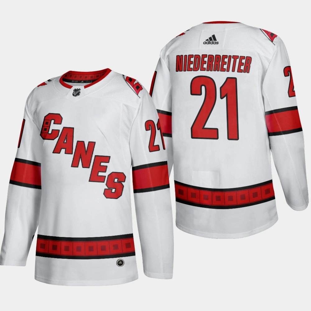 Hurricanes Nino Niederreiter #21 2019-20 Away Authentic White Player Jersey