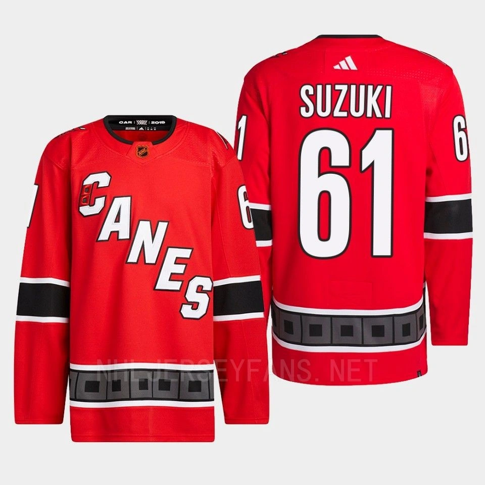 Carolina Hurricanes Ryan Suzuki Red Authentic Primegreen Reverse Retro 2.0 Jersey 2022 Carolina Hurricanes Ryan Suzuki Red Authentic Primegreen Reverse Retro 2.0 Jersey 2022