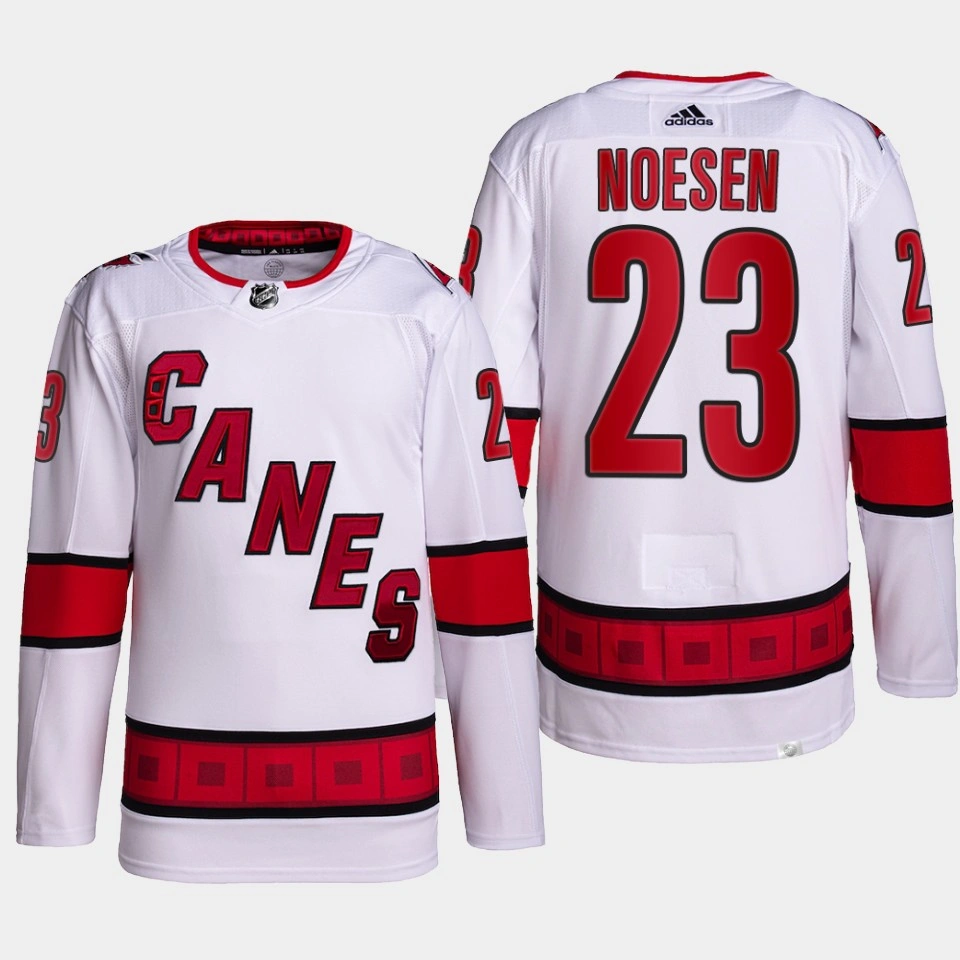 Youth Carolina Hurricanes Stefan Noesen White Away Authentic Primegreen Jersey