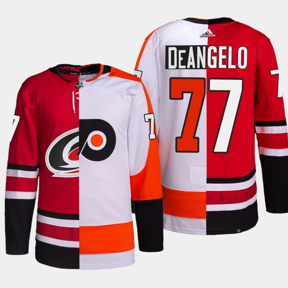 Tony DeAngelo Hurricanes x Flyers Split Edition Red White #77 Jersey Special