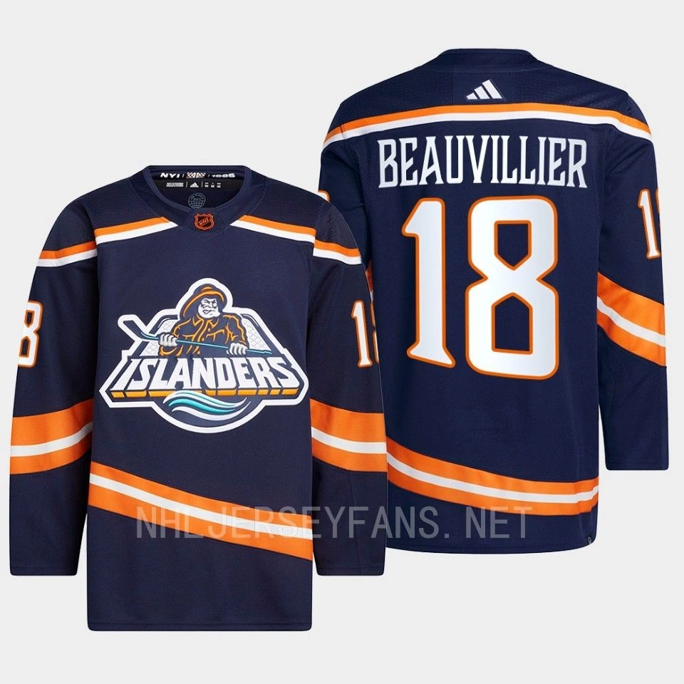 Women's New York Islanders 2022 Reverse Retro 2.0 Anthony Beauvillier Navy Primegreen Authentic Jersey Men's