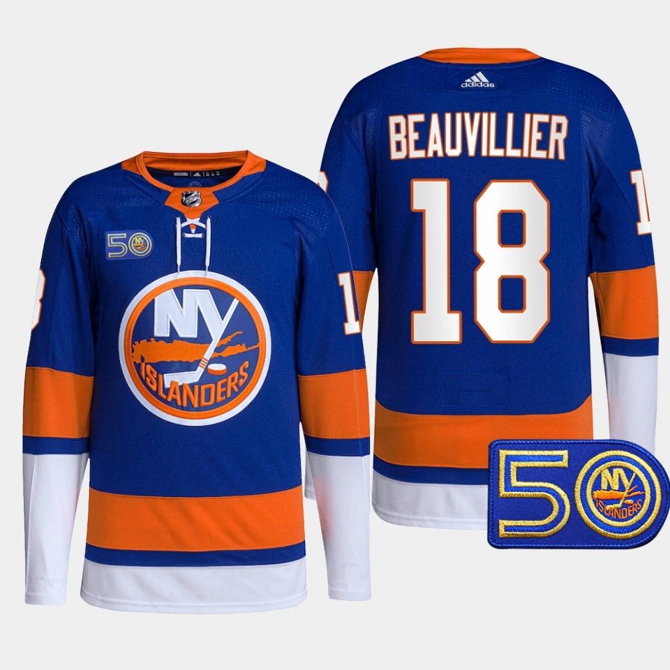 Anthony Beauvillier #18 New York Islanders Royal Jersey 50th Anniversary Primegreen Authentic