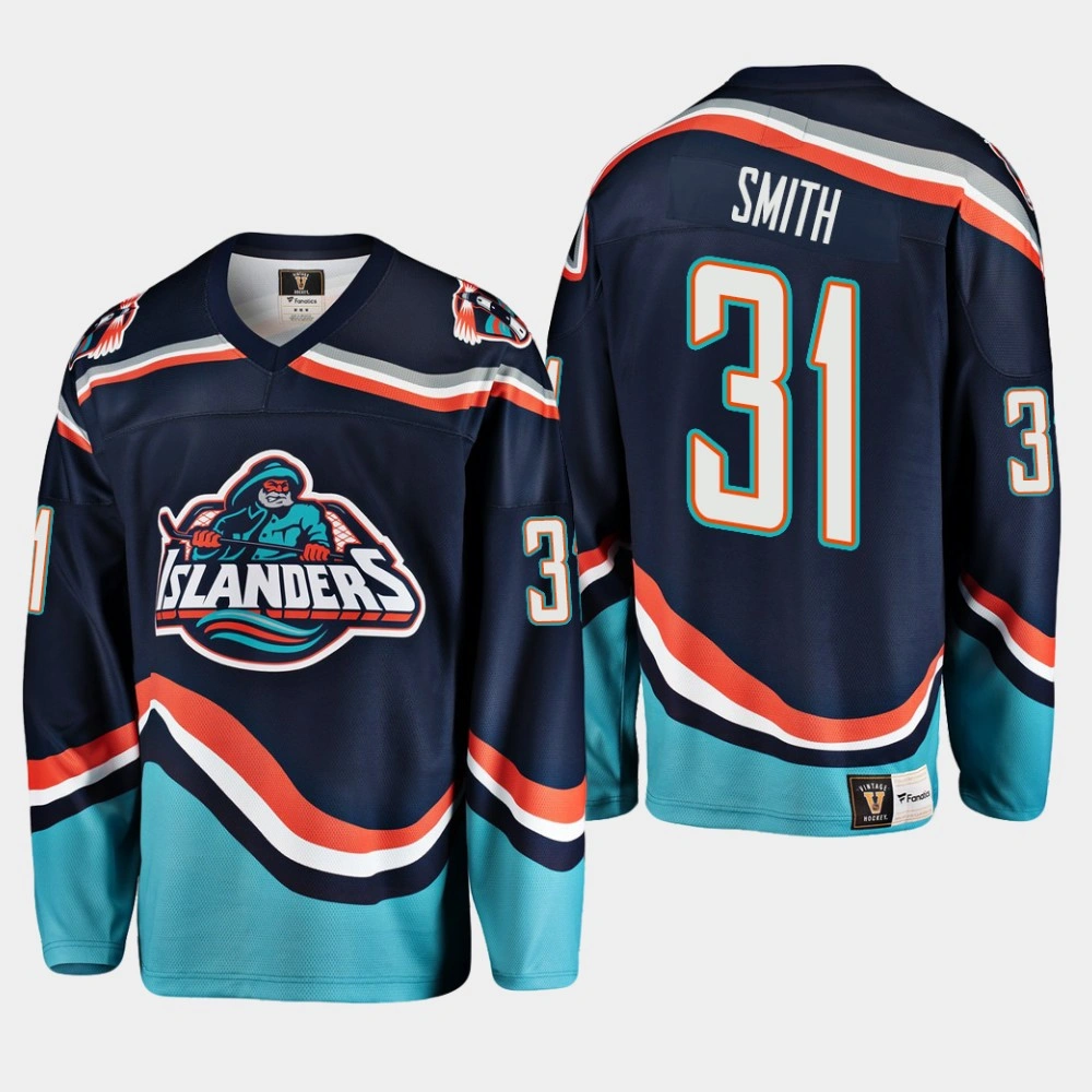 New York Islanders Billy Smith #31 Heritage Premier Player Navy Jersey New York Islanders Billy Smith #31 Heritage Premier Player Navy Jersey