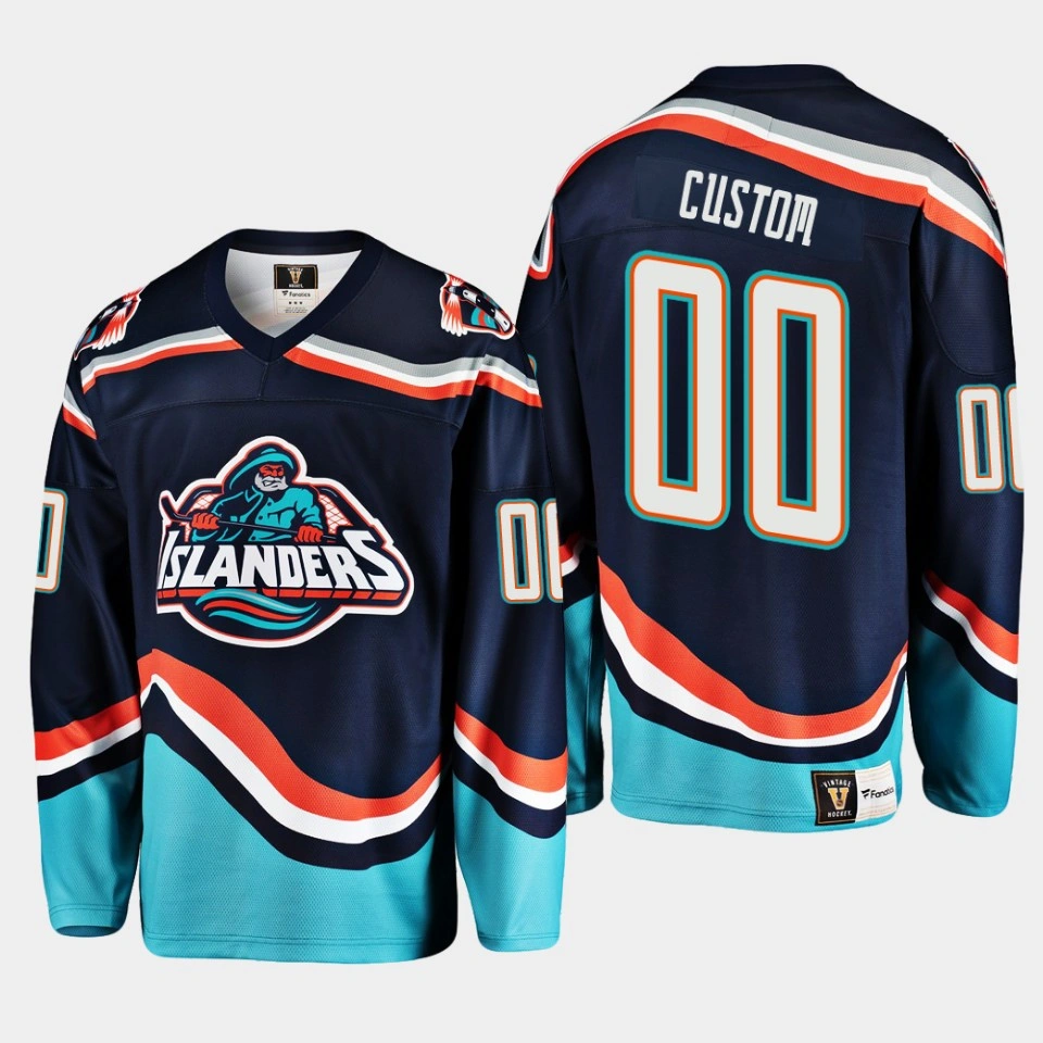 Custom New York Islanders #00 Navy Reverse Retro 2.0 Jersey 2022-23 Replica Custom New York Islanders #00 Navy Reverse Retro 2.0 Jersey 2022-23 Replica