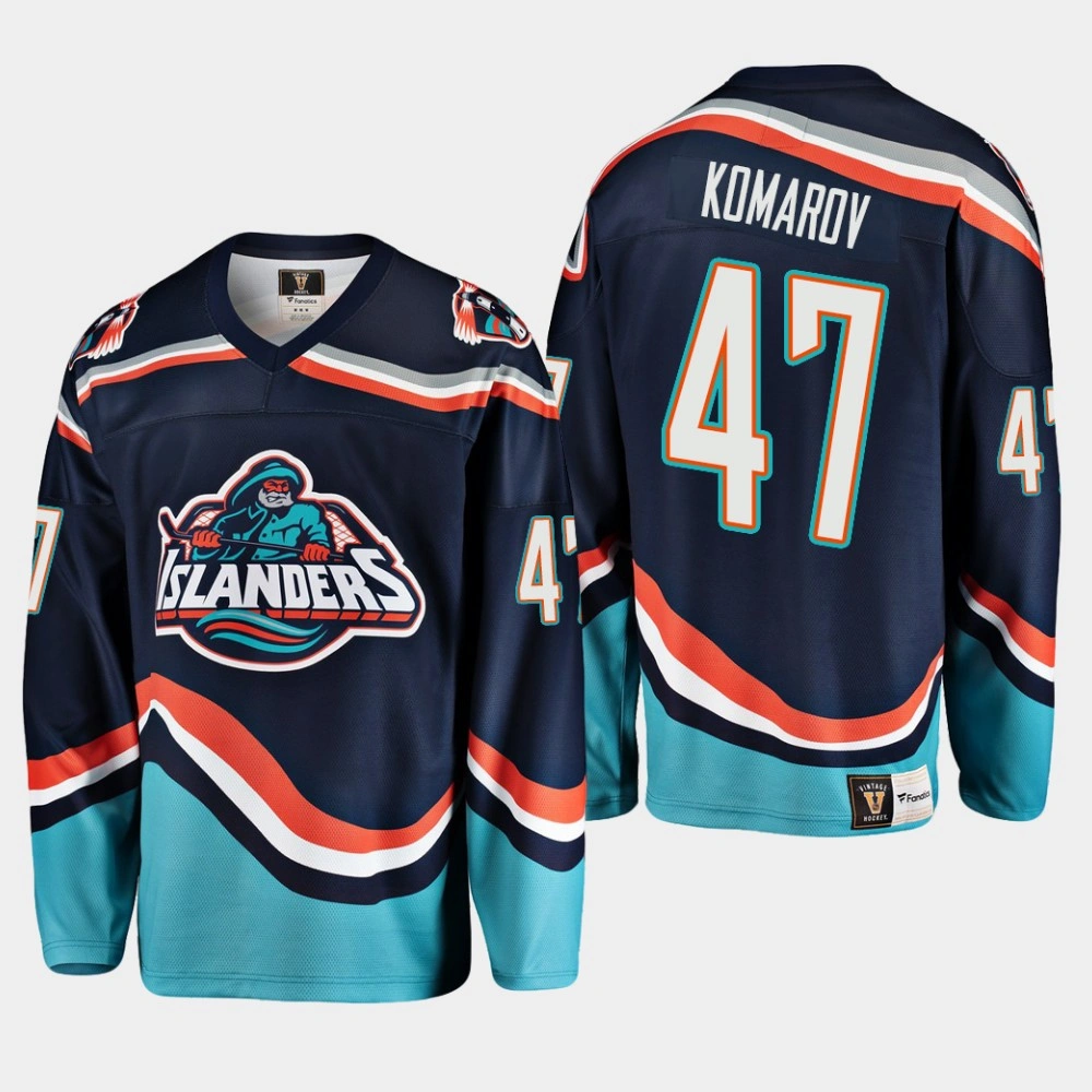 Women's New York Islanders Leo Komarov #47 Heritage Premier Player Navy Jersey Women's New York Islanders Leo Komarov #47 Heritage Premier Player Navy Jersey