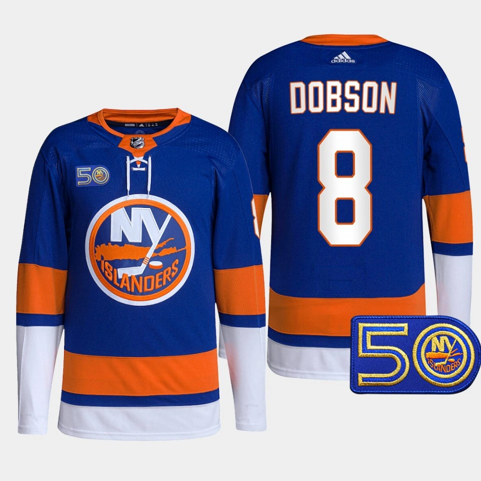 Noah Dobson #8 New York Islanders Royal Jersey 50th Anniversary Primegreen Authentic