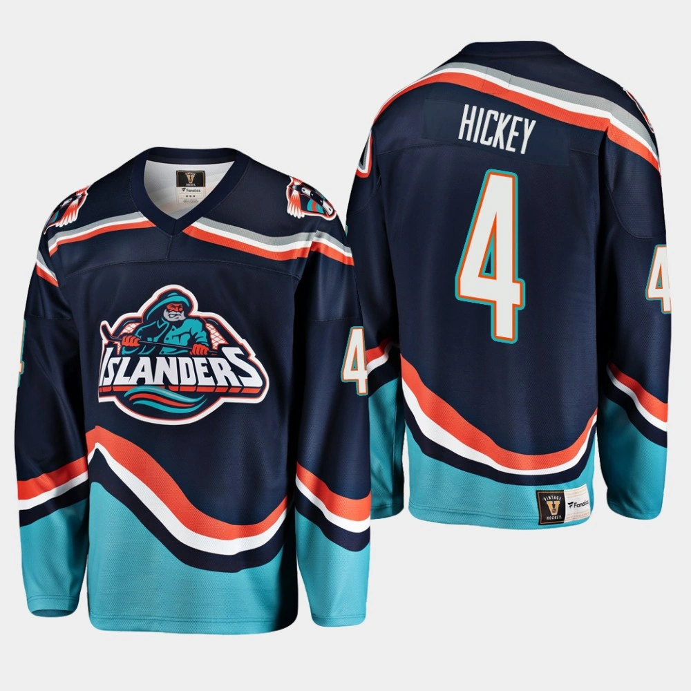 New York Islanders Thomas Hickey #4 Heritage Premier Player Navy Jersey