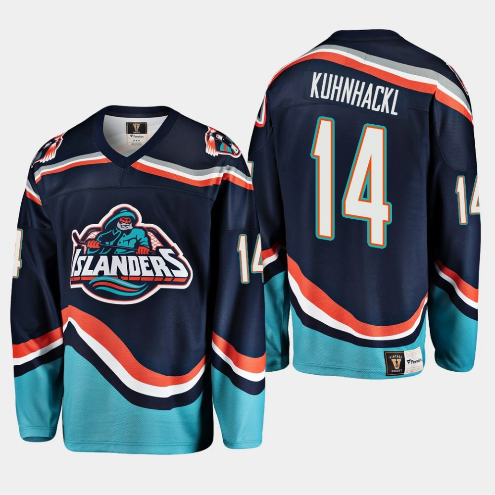 New York Islanders Tom Kuhnhackl #14 Heritage Premier Player Navy Jersey New York Islanders Tom Kuhnhackl #14 Heritage Premier Player Navy Jersey
