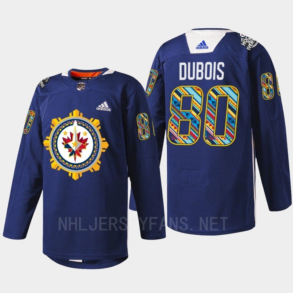 Winnipeg Jets Filipino Heritage Night Pierre-Luc Dubois Navy Warmup Jersey