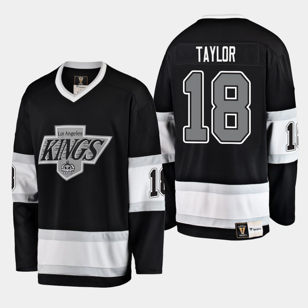 Youth Los Angeles Kings Dave Taylor #18 Heritage Premier Breakaway Player Black Jersey