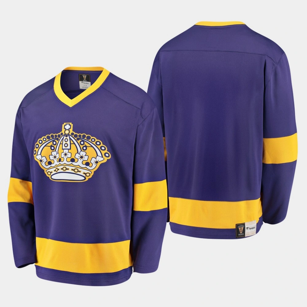 Women's Los Angeles Kings Heritage Blank Premier Breakaway Purple Gold Jersey Women's Los Angeles Kings Heritage Blank Premier Breakaway Purple Gold Jersey