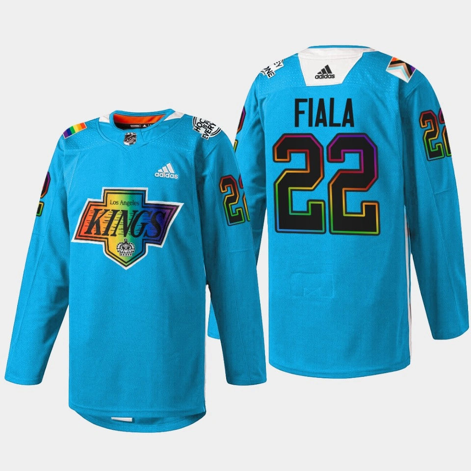 Los Angeles Kings LGBT Pride Kevin Fiala Blue Warmup Jersey