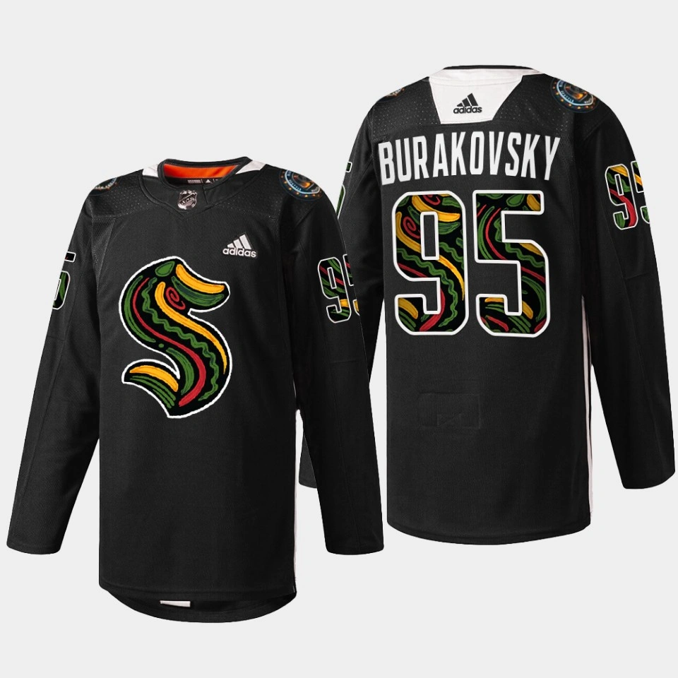Seattle Kraken Black History Month Andre Burakovsky Black Warmup Jersey