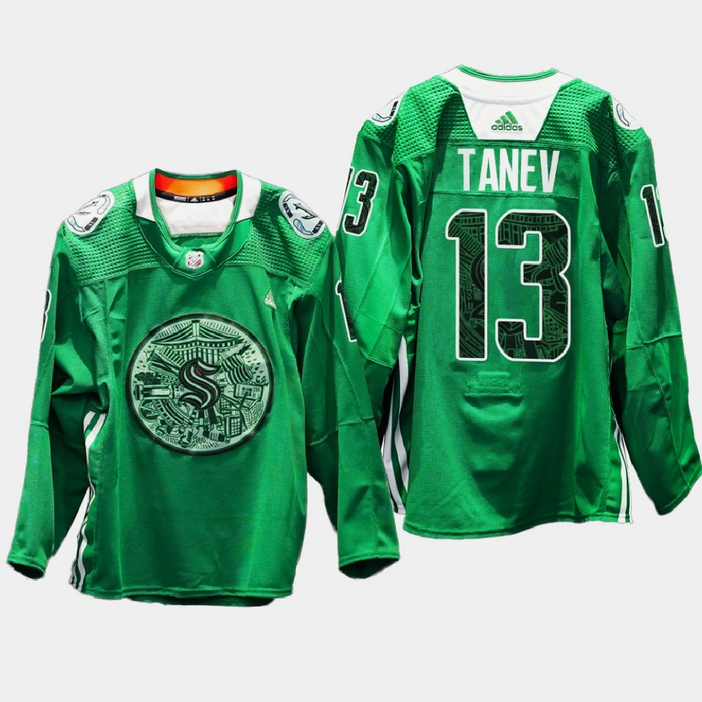 Women's Seattle Kraken Green Night Brandon Tanev Green Eco-conscious Jersey Women's Seattle Kraken Green Night Brandon Tanev Green Eco-conscious Jersey