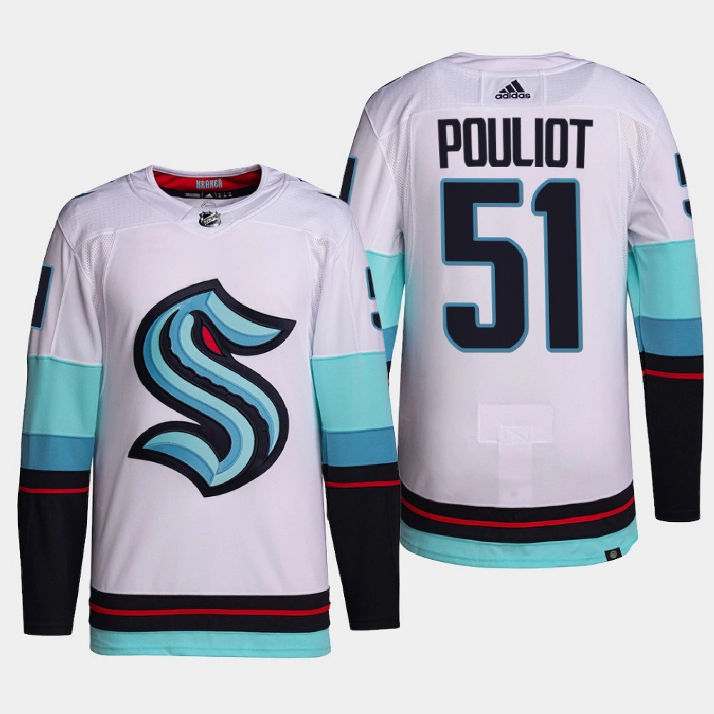 Derrick Pouliot #51 Seattle Kraken White Jersey Away Primegreen Authentic Pro
