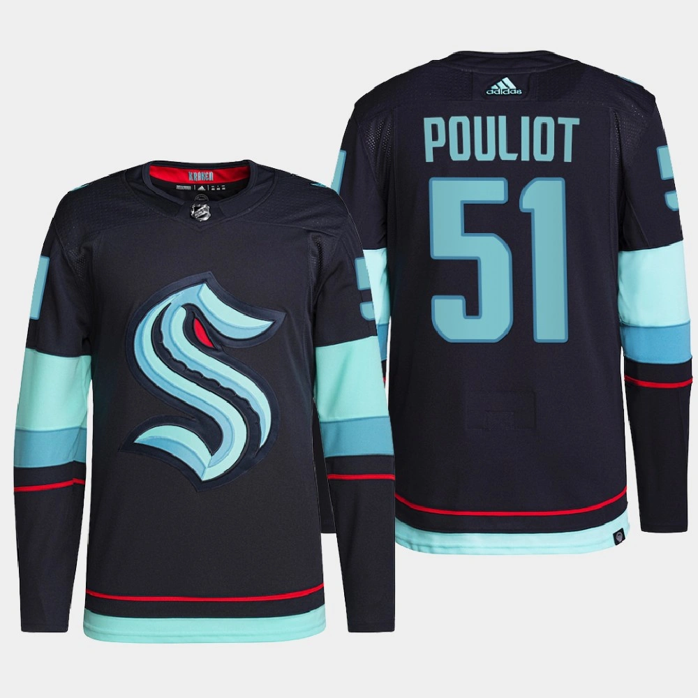 Derrick Pouliot #51 Seattle Kraken Navy Jersey Home Primegreen Authentic Pro