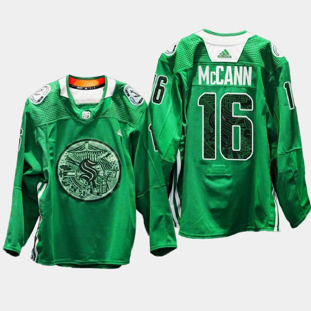 Seattle Kraken Green Night Jared McCann Green Eco-conscious Jersey Seattle Kraken Green Night Jared McCann Green Eco-conscious Jersey