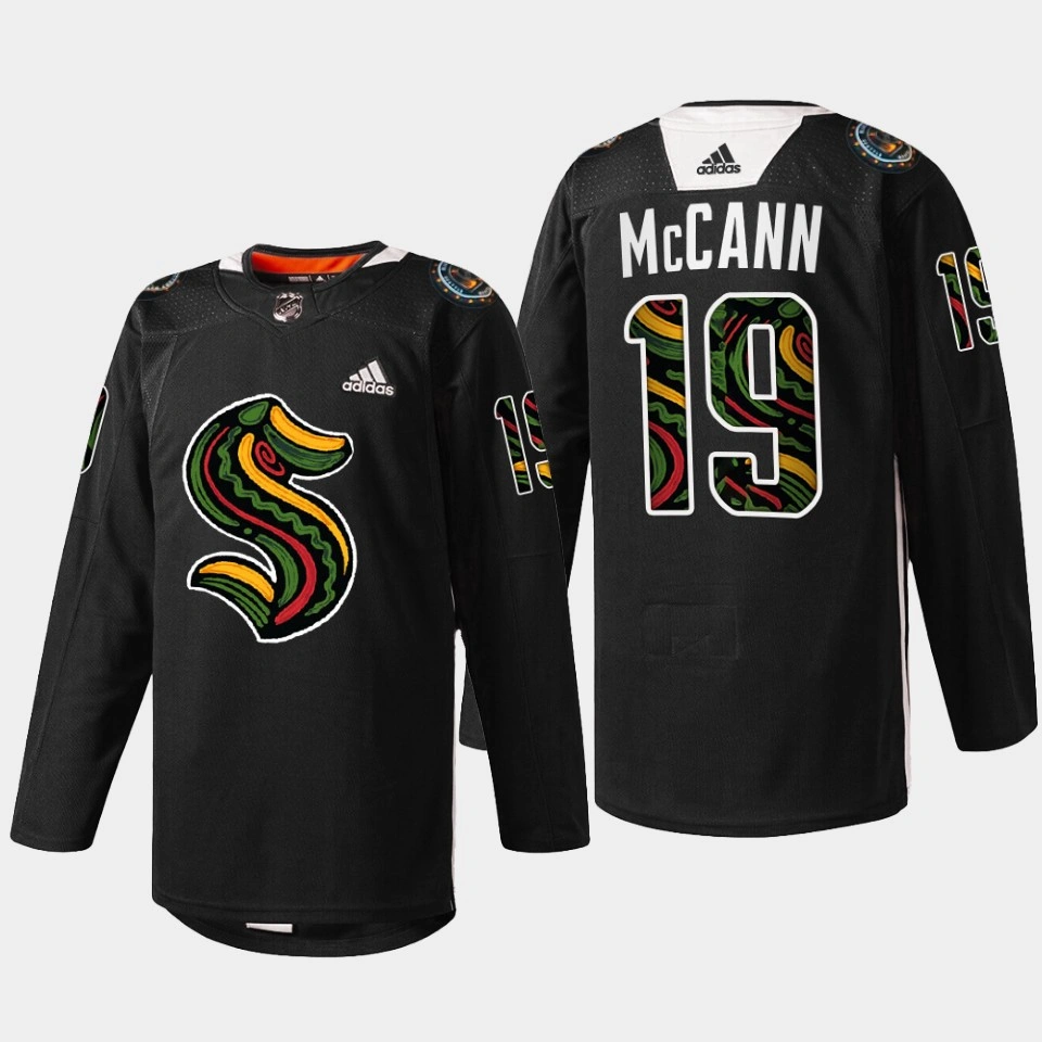 Seattle Kraken Black History Month Jared McCann Black Warmup Jersey