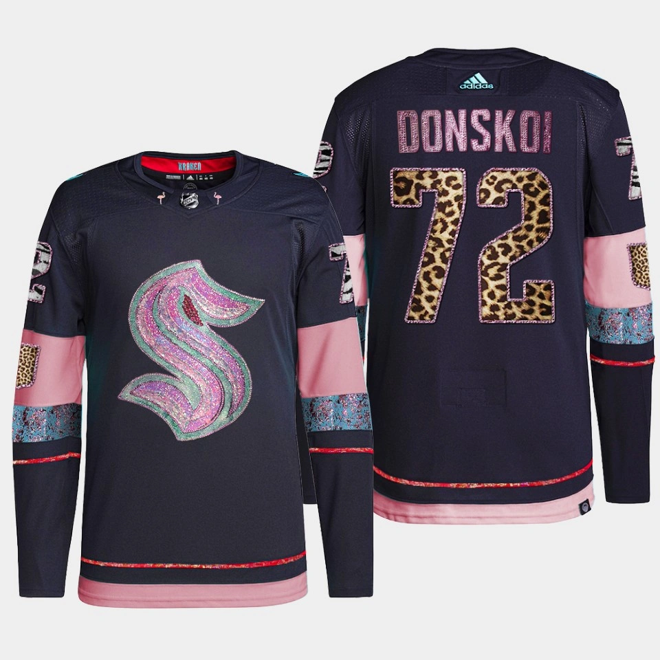 Joonas Donskoi Seattle Kraken MGK Leopard Print Navy #72 Jersey Diamond Limited