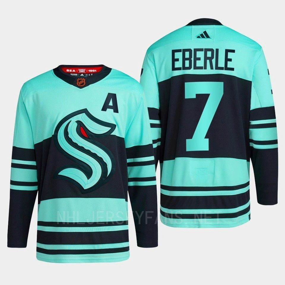 Seattle Kraken 2022 Reverse Retro 2.0 Jordan Eberle Ice Blue Authentic Primegreen Jersey Men's Seattle Kraken 2022 Reverse Retro 2.0 Jordan Eberle Ice Blue Authentic Primegreen Jersey Men's