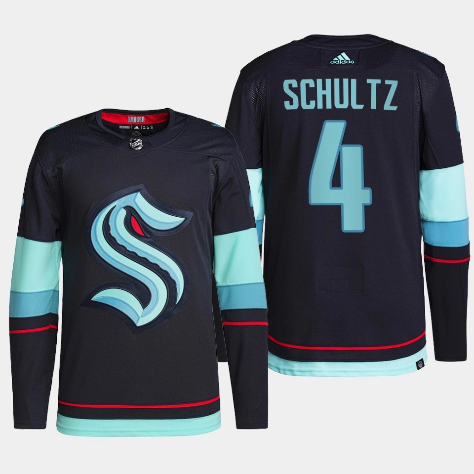 Justin Schultz #4 Seattle Kraken Navy Jersey 2022 Primegreen Authentic Home