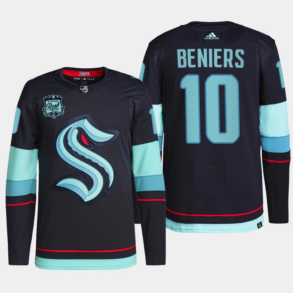 Matthew Beniers #10 Seattle Kraken Navy Jersey Primegreen Authentic Home Matthew Beniers #10 Seattle Kraken Navy Jersey Primegreen Authentic Home