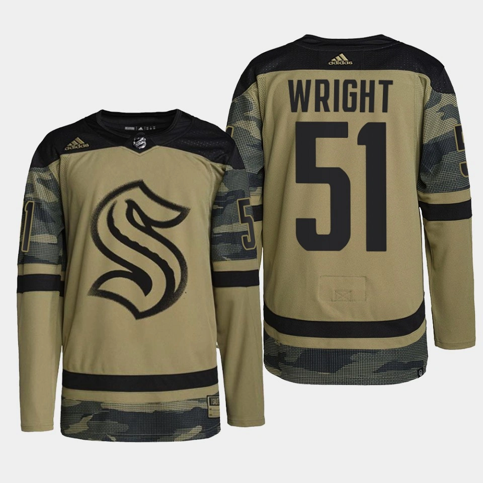 Shane Wright Seattle Kraken Military Appreciation Camo #51 Jersey 2022 NHL Draft Shane Wright Seattle Kraken Military Appreciation Camo #51 Jersey 2022 NHL Draft