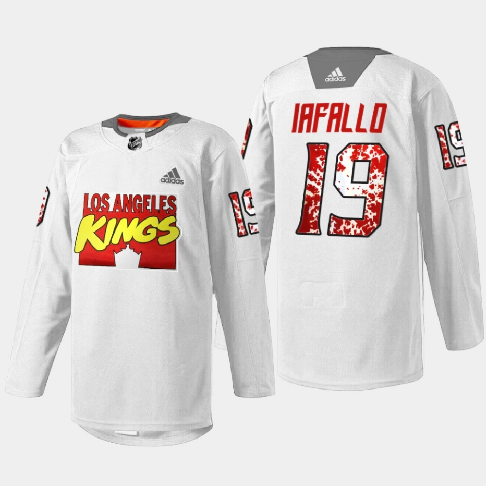 Women's Los Angeles Kings Marvel Super Hero Night Alex Iafallo White Special Warmup Jersey