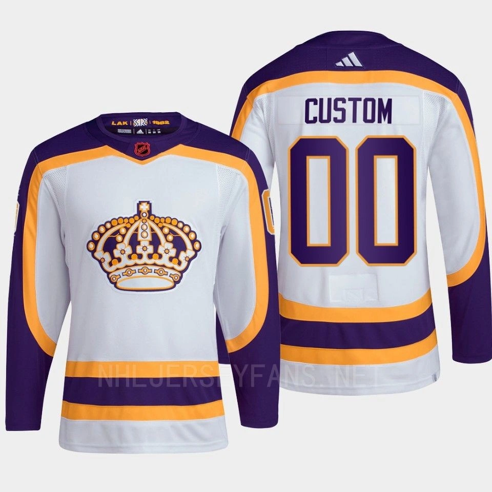 Women's Custom #00 Los Angeles Kings White Jersey 2022 Reverse Retro 2.0 Authentic Primegreen Women's Custom #00 Los Angeles Kings White Jersey 2022 Reverse Retro 2.0 Authentic Primegreen