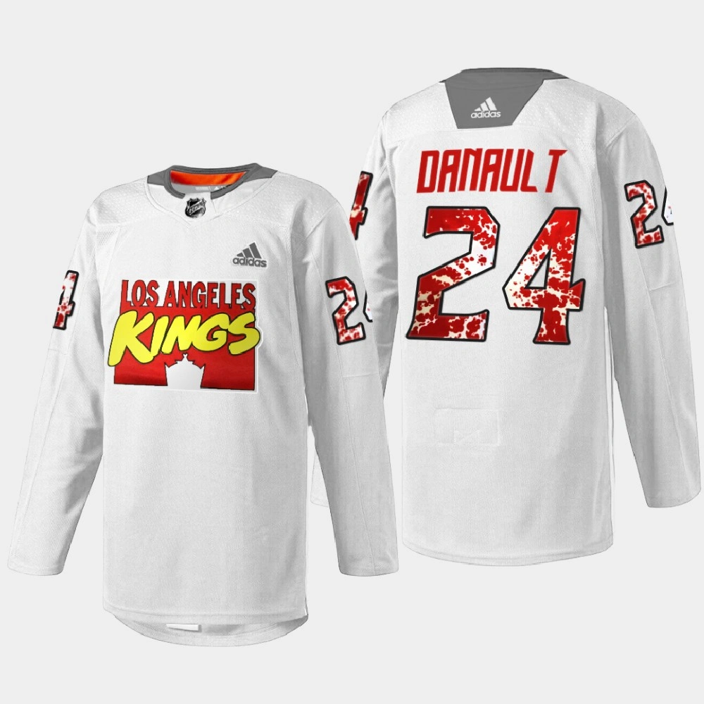 Los Angeles Kings Marvel Super Hero Night Phillip Danault White Special Warmup Jersey