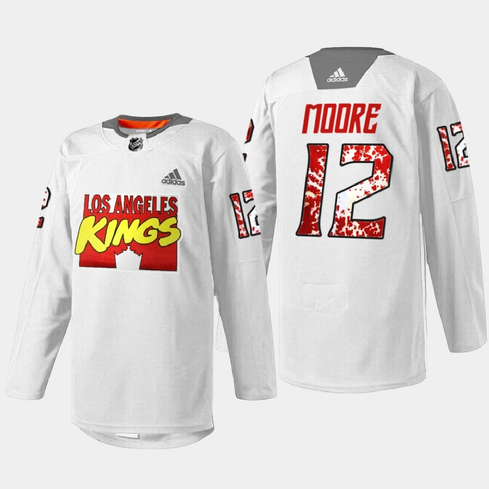 Youth Los Angeles Kings Marvel Super Hero Night Trevor Moore White Special Warmup Jersey
