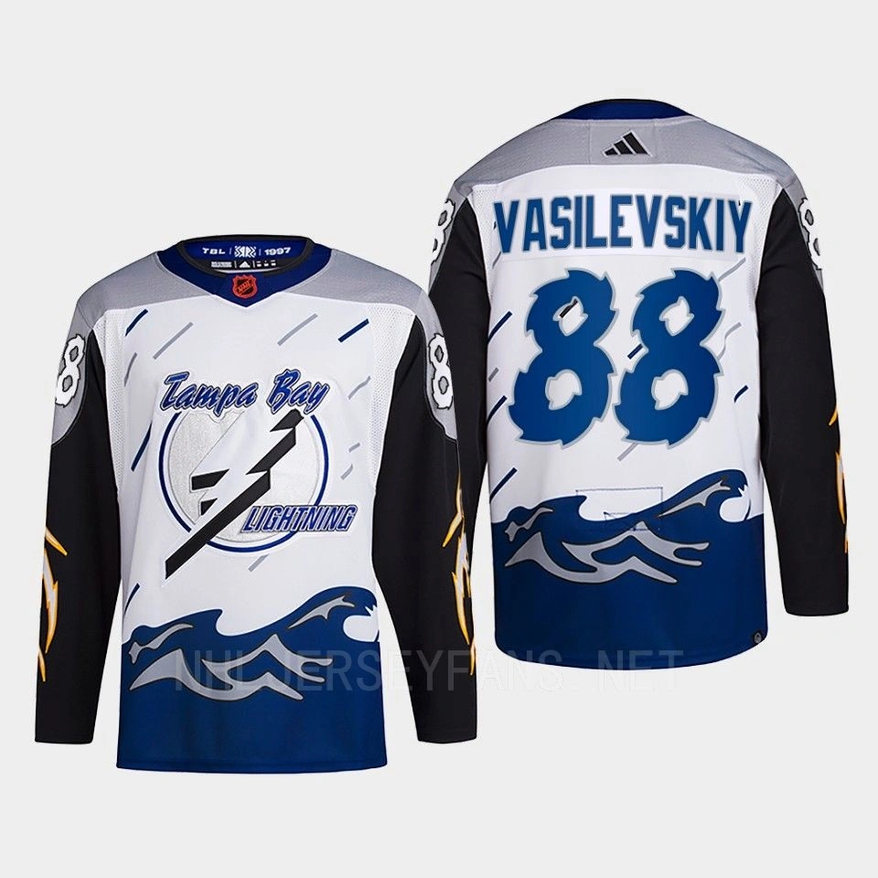 Tampa Bay Lightning 2022 Reverse Retro 2.0 Andrei Vasilevskiy White Authentic Primegreen Jersey Men's