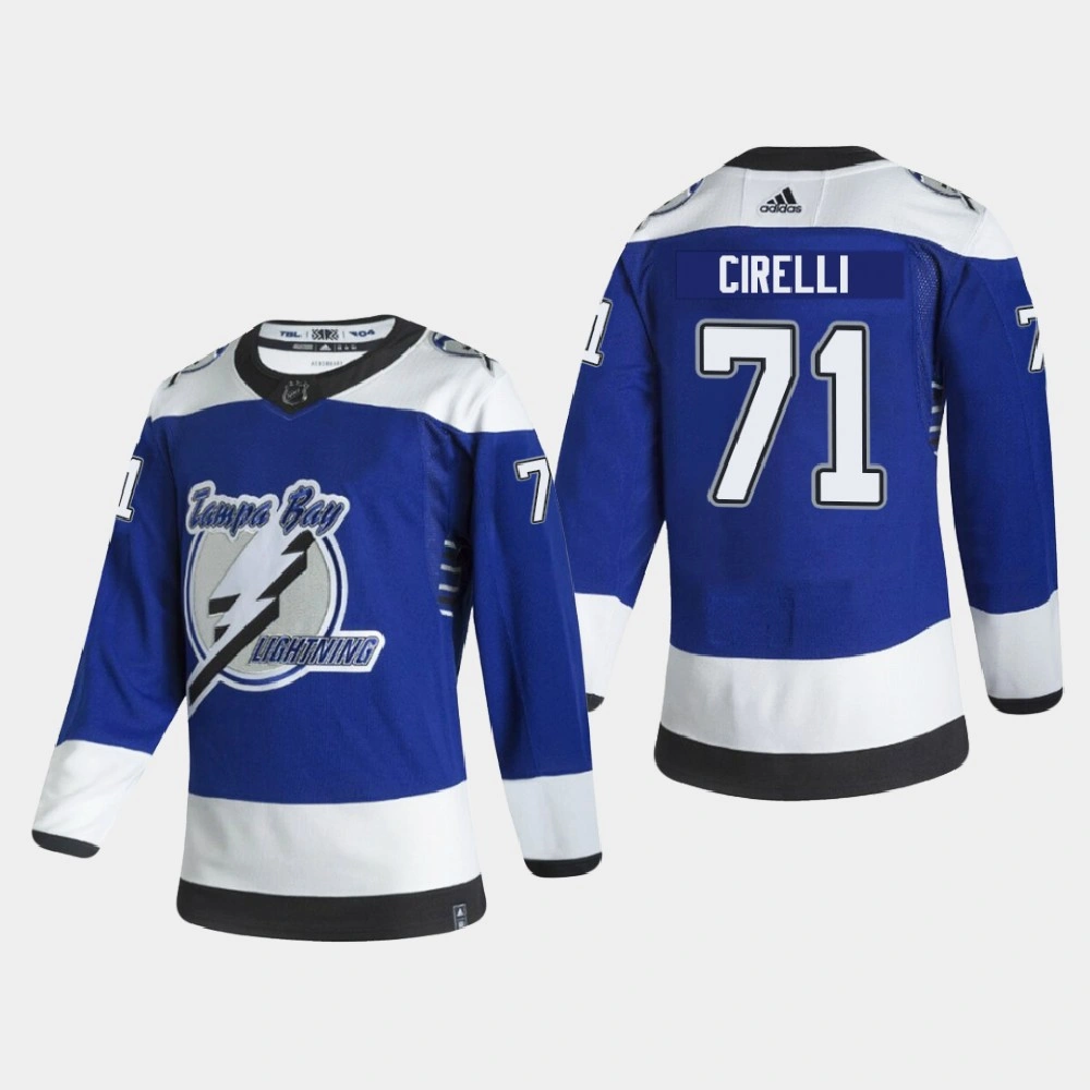 Tampa Bay Lightning Anthony Cirelli #71 2020-21 Reverse Retro Authentic Special Edition Blue Jersey