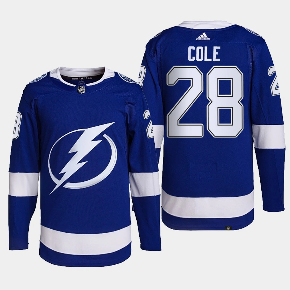 Tampa Bay Lightning Ian Cole Blue Home Primegreen Authentic Jersey 2022 Tampa Bay Lightning Ian Cole Blue Home Primegreen Authentic Jersey 2022