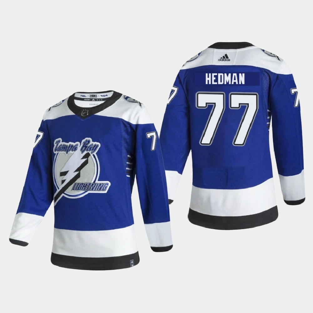 Youth Tampa Bay Lightning Victor Hedman #77 2020-21 Reverse Retro Authentic Special Edition Blue Jersey