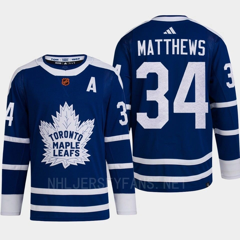 Toronto Maple Leafs 2022 Reverse Retro 2.0 Auston Matthews Blue Authentic Primegreen Jersey Men's Toronto Maple Leafs 2022 Reverse Retro 2.0 Auston Matthews Blue Authentic Primegreen Jersey Men's