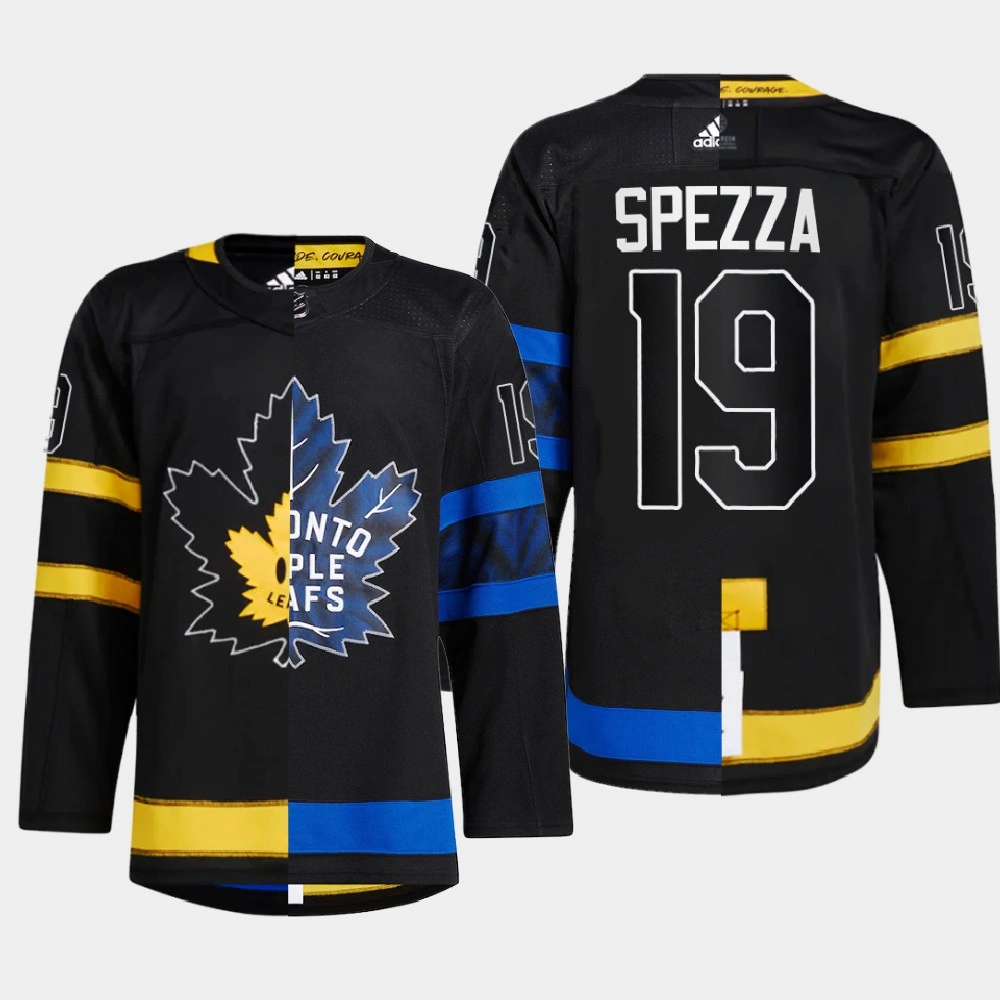 Jason Spezza #19 Toronto Maple Leafs Black Jersey 2022 Split Edition Drew house Alternate Jason Spezza #19 Toronto Maple Leafs Black Jersey 2022 Split Edition Drew house Alternate