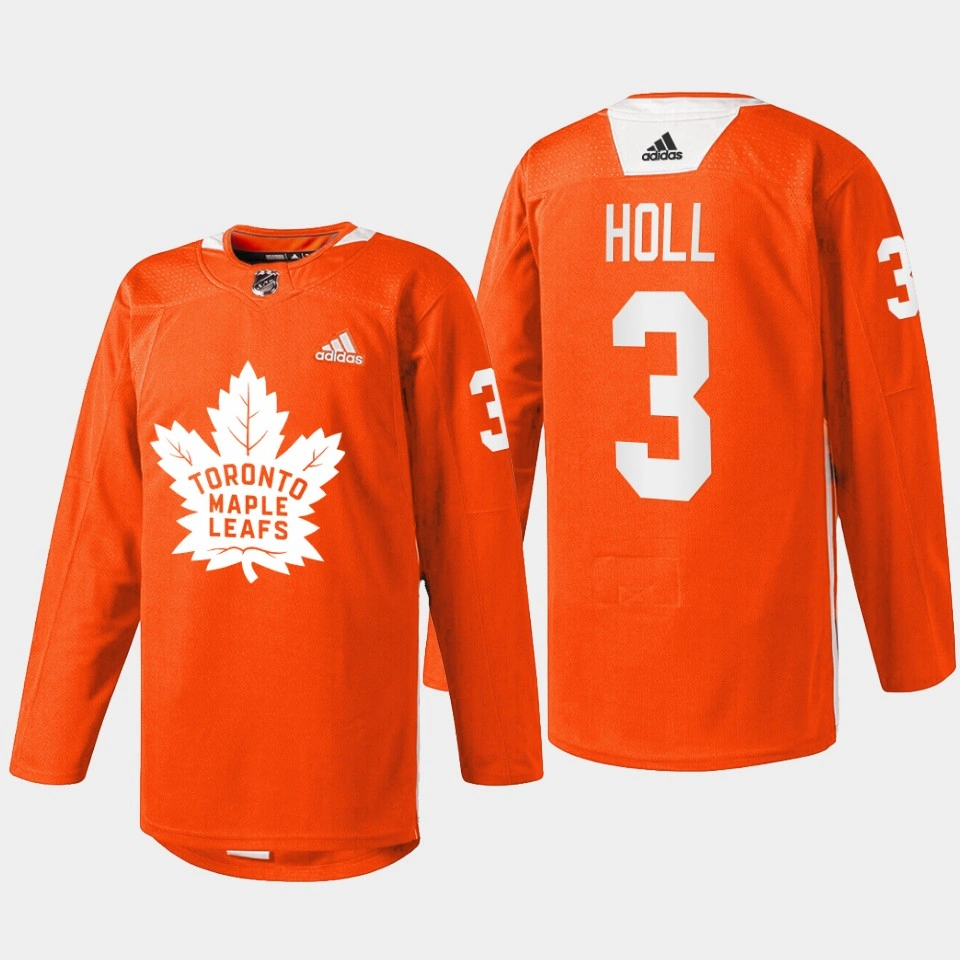 Justin Holl Toronto Maple Leafs Every Child Matters 2022 Orange #3 Jersey Warmup Justin Holl Toronto Maple Leafs Every Child Matters 2022 Orange #3 Jersey Warmup