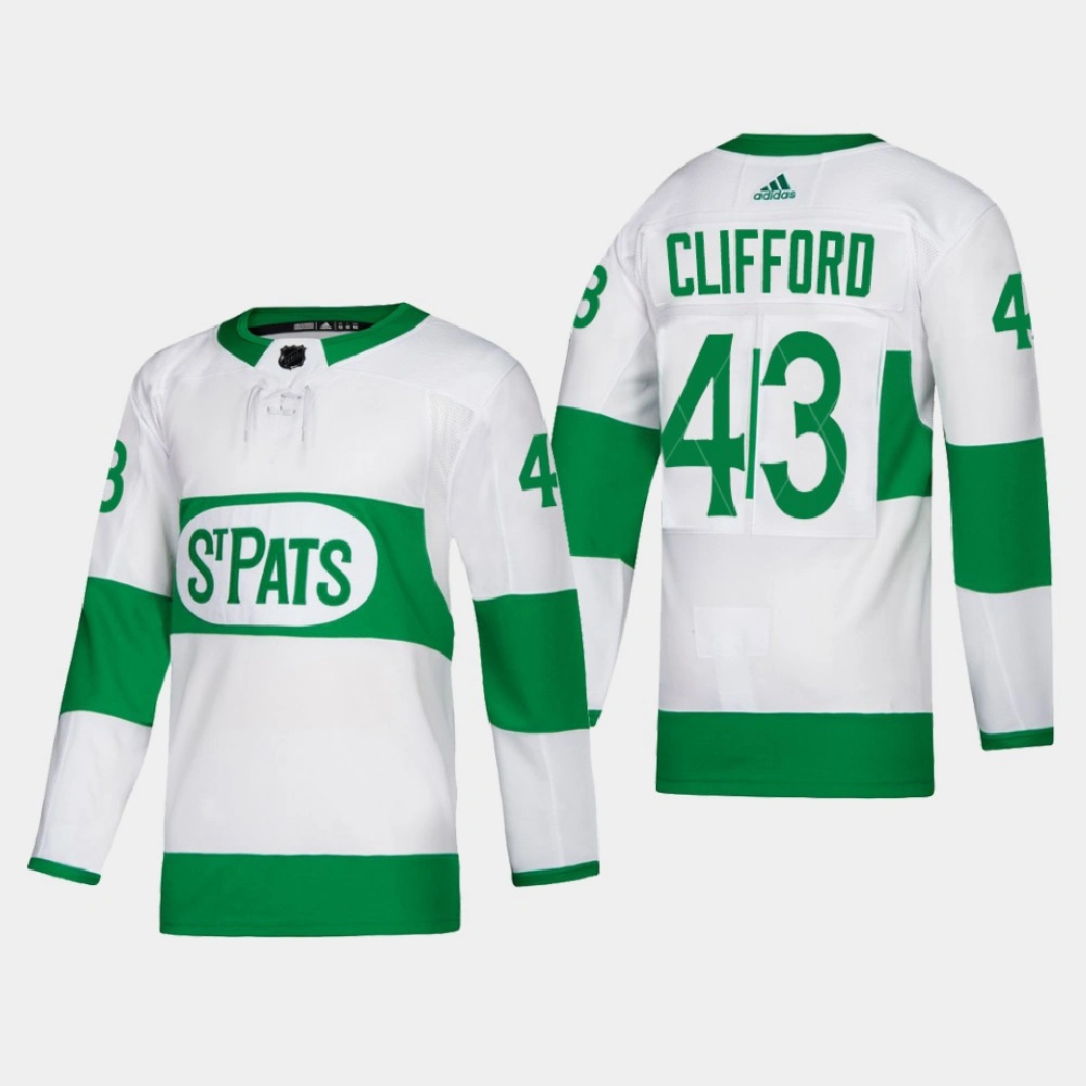 Women's Toronto Maple Leafs 2022 St. Pats Kyle Clifford White Authentic Jersey