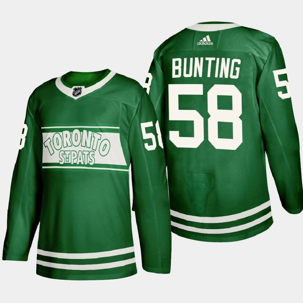 Women's Toronto Maple Leafs St. Patricks Day 2022 Michael Bunting Green Special Edition Jersey