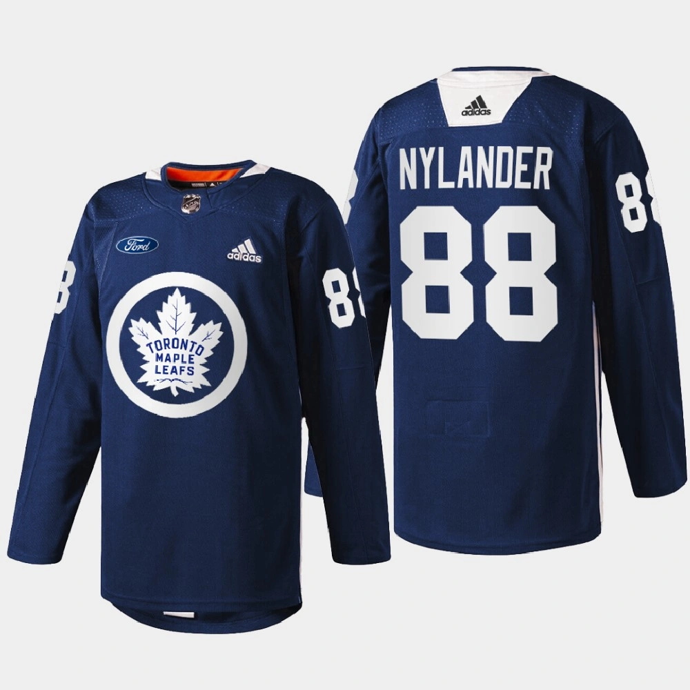 William Nylander Toronto Maple Leafs Primary Logo 2022 Navy #88 Jersey Warm Up