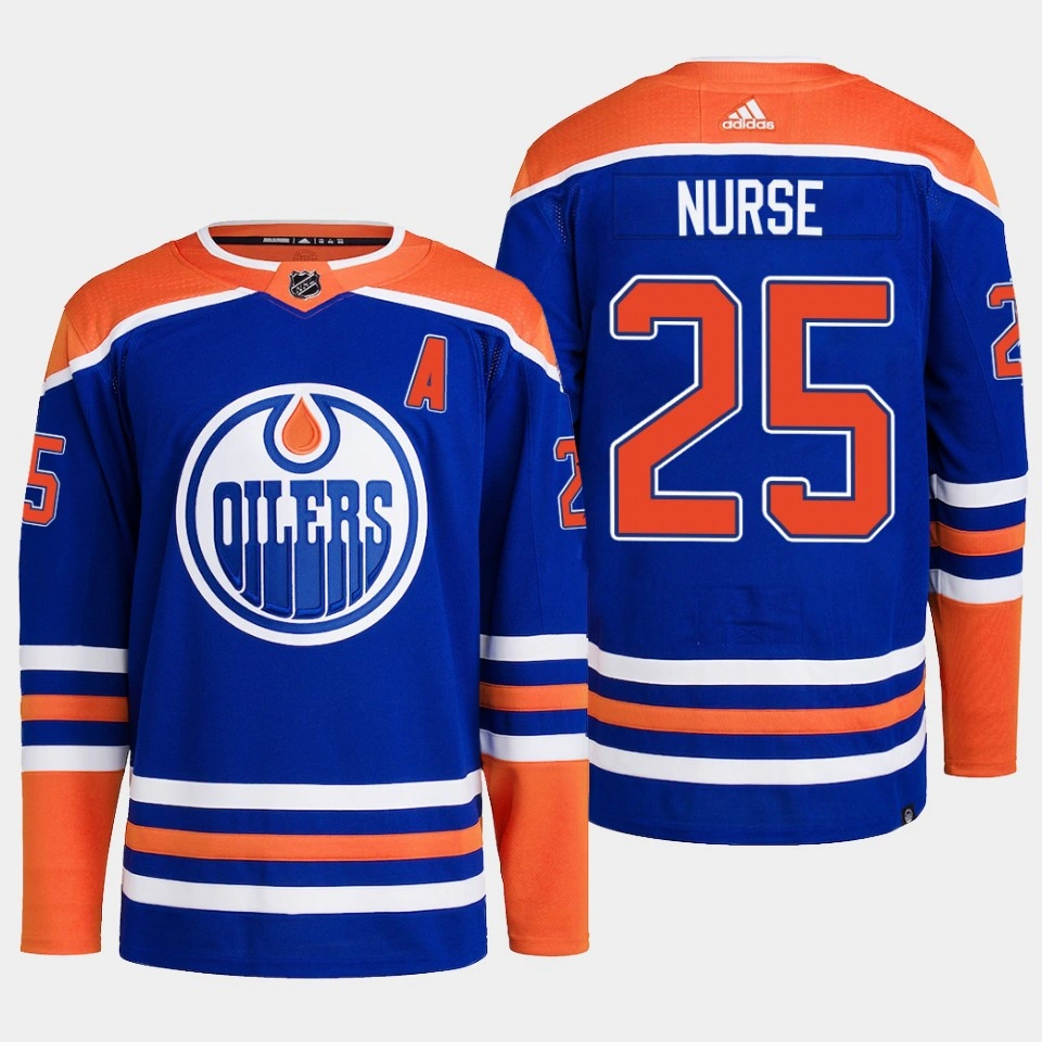 Edmonton Oilers Darnell Nurse Royal Primegreen Authentic Home Jersey 2022-23 Edmonton Oilers Darnell Nurse Royal Primegreen Authentic Home Jersey 2022-23